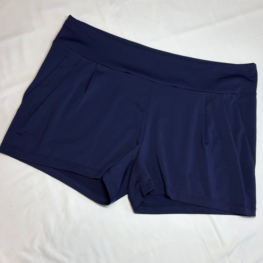 Susana Monaco Navy Blue Athleisure Shorts, Medium
